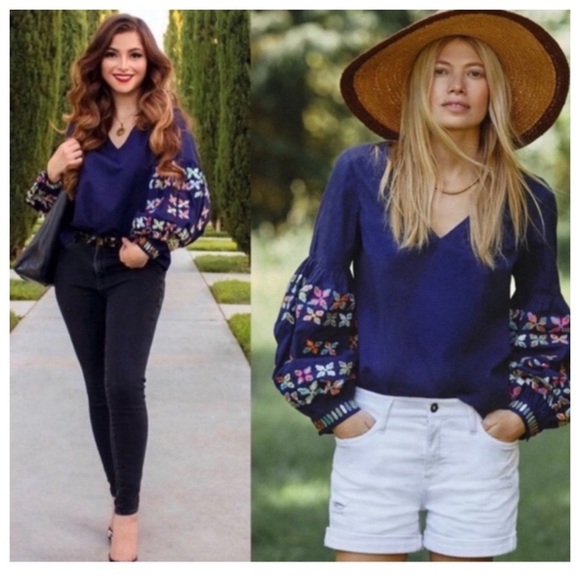 Anthropologie Maeve Sonja Embroidered Blouse 4 NWT - Picture 2 of 8